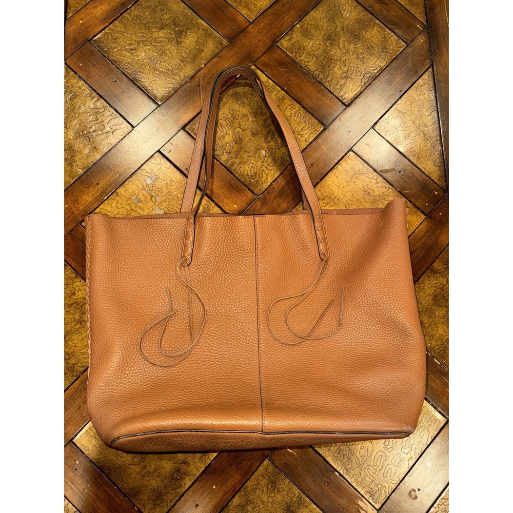 Rebecca Minkoff Medium Whipstitch Tote- Almond General Leather 2 Pics Sets - Picture 5 of 7